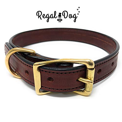 Genuine Mahogany Leather Dog Collar