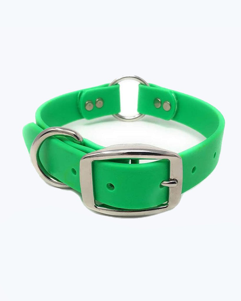 Light Green Dog Collar - Center Ring - Waterproof