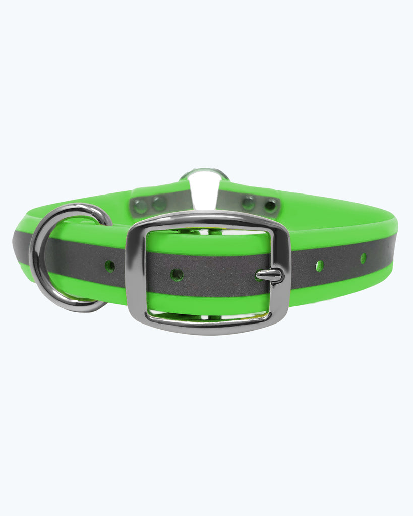 Lime Green - Reflective Center Ring Collar