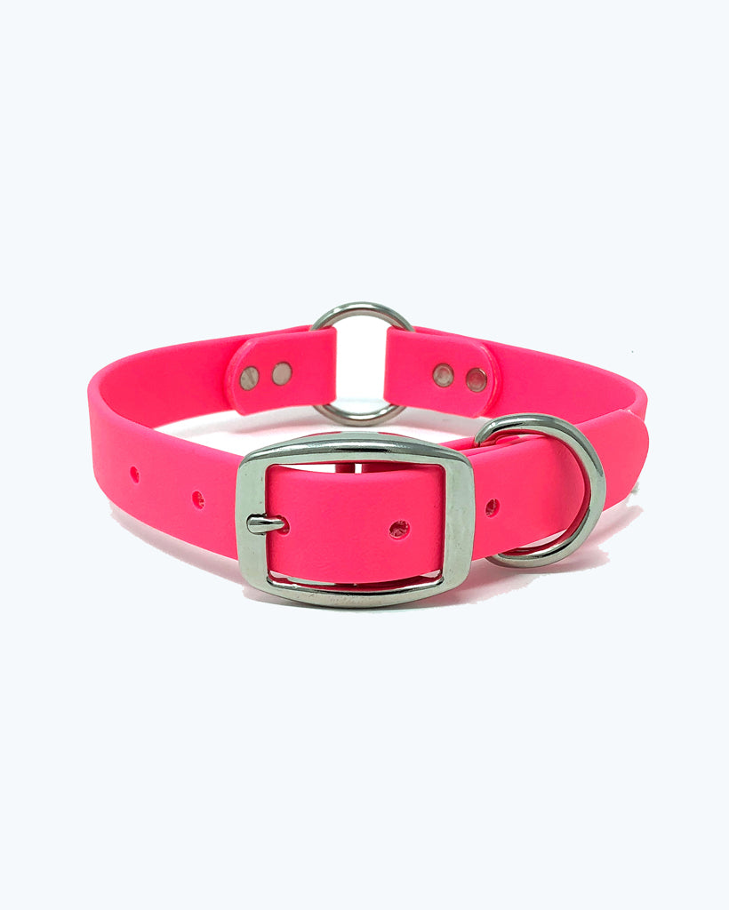 Pink Dog Collar - Center Ring - Waterproof