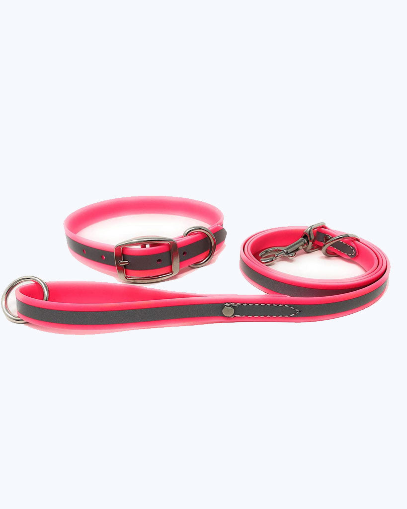 Pink - Reflective Standard Collar with Leash