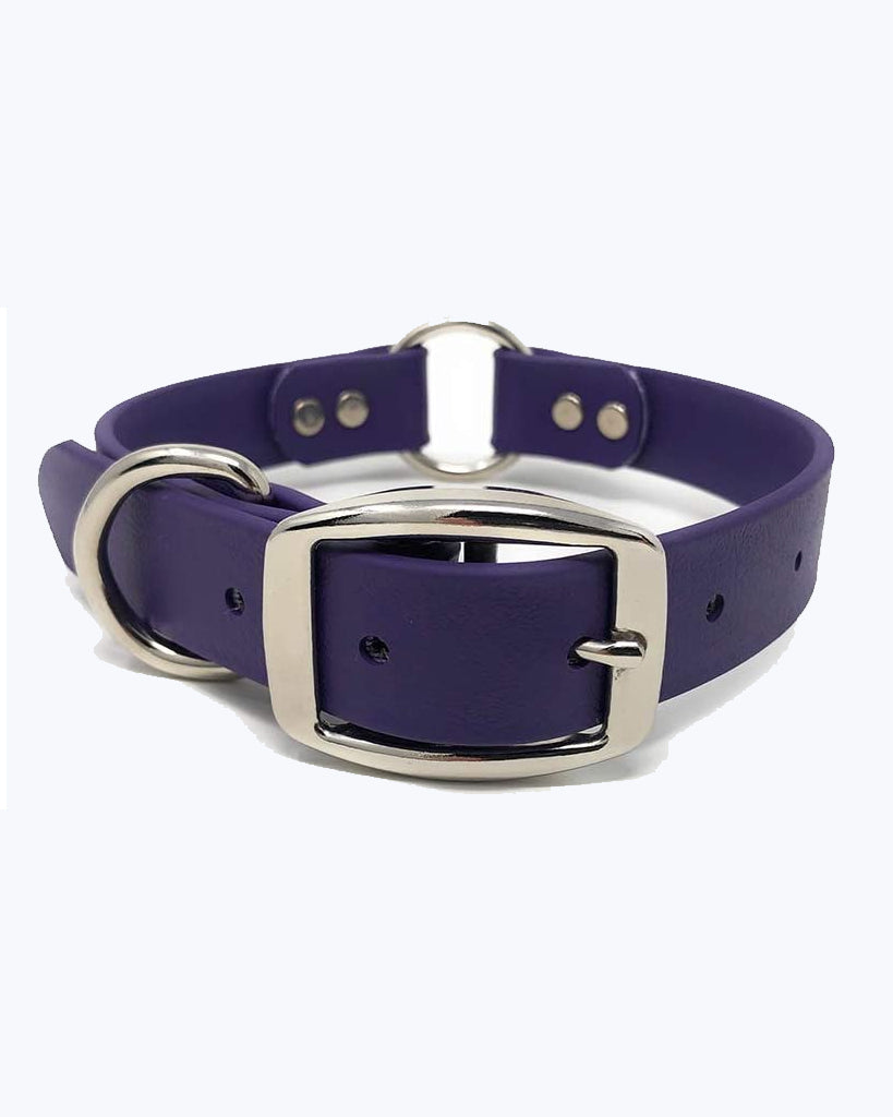 Purple Dog Collar - Center Ring - Waterproof