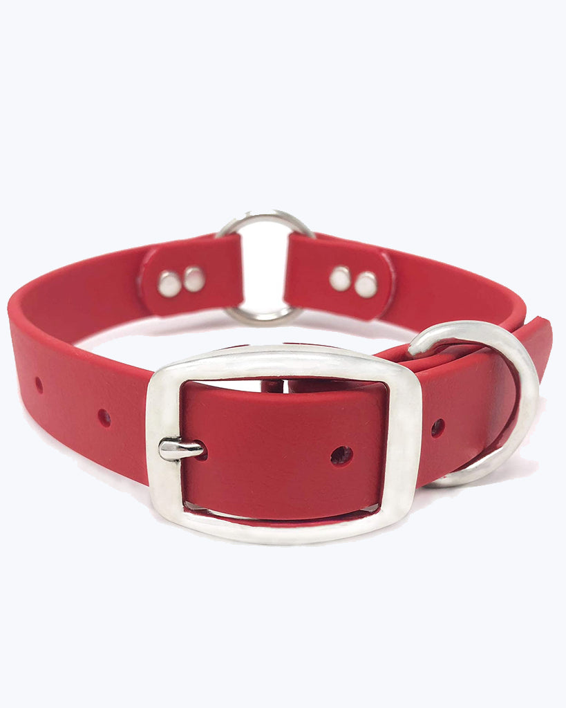 Red Dog Collar - Center Ring - Waterproof